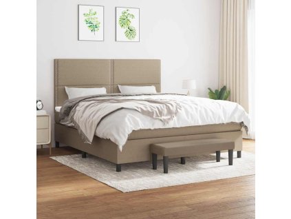 vidaXL Posteľný rám boxspring s matracom sivohned 180x200 cm látka