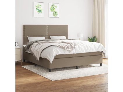 vidaXL Posteľný rám boxspring s matracom sivohned 180x200 cm látka