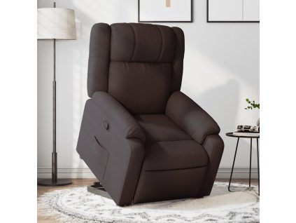vidaXL Zdvíhacie sklápacie kreslo tmavohnedé látka