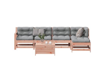 vidaXL 6-dielna záhradná sedacia súprava s vankúšmi drevo douglas