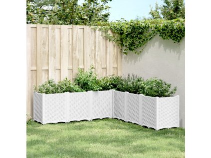 vidaXL Záhradný kvetináč biely 160x160x53 cm PP