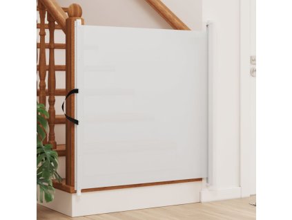vidaXL Výsuvná bránka pre domáce zvieratá biela 82,5x125 cm