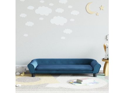 vidaXL Detská pohovka modrá 100x50x26 zamat