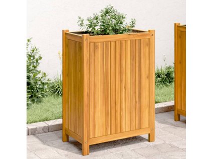 vidaXL Záhradný kvetináč s vložkou 31x31x75 cm, akáciový masív