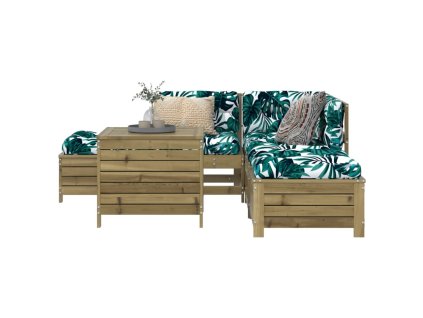 vidaXL 6-dielna záhradná sedacia súprava impregnovaná borovica