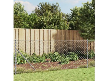 vidaXL Drôtený plot s prírubou, strieborný 0,8x10 m