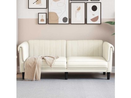 vidaXL Pohovka 2-miestna krémová zamat