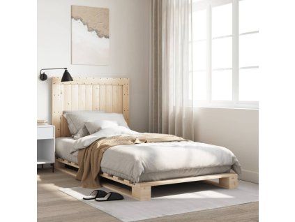 vidaXL Posteľný rám s čelom 100x200 cm borovicový masív