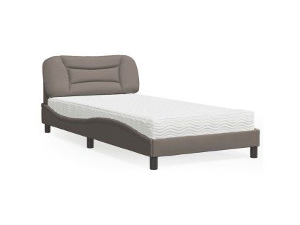 vidaXL Posteľ s matracom sivohnedá 100x200 cm látka