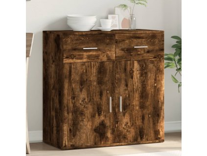 vidaXL Komoda, tmavý dub 79x38x80 cm, kompozitné drevo