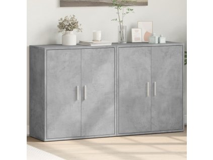 vidaXL Komody 2 ks betónovosivé 60x31x70 cm kompozitné drevo