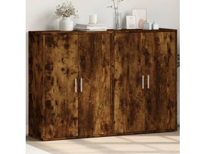 vidaXL Komody 2 ks dymový dub 60x31x84 cm kompozitné drevo