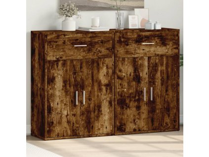 vidaXL Komody 2 ks dymový dub 60x30x84 cm kompozitné drevo