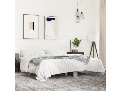 vidaXL Posteľný rám sivý sonoma 160x200 cm kompozitné drevo a kov