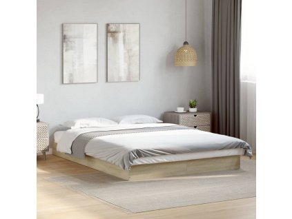 vidaXL Posteľný rám bez matraca dub sonoma 140x200 cm kompozitné drevo
