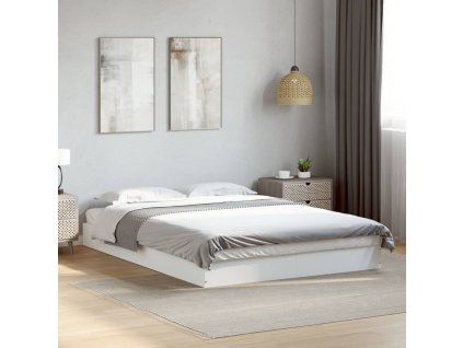 vidaXL Posteľný rám biely 140x200 cm kompozitné drevo