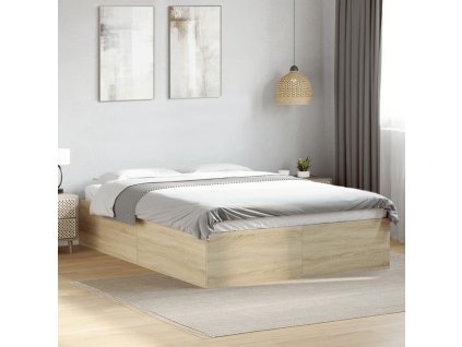 vidaXL Posteľný rám dub sonoma 120x200 cm kompozitné drevo