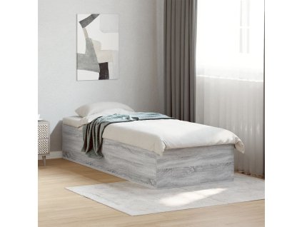 vidaXL Posteľný rám sivý dub sonoma 100x200 cm borovicový masív