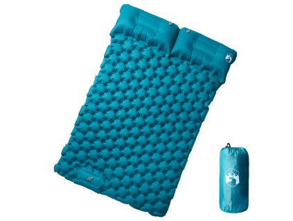 vidaXL Samonafukovací kempingový matrac s vankúšmi, 2 osoby, modrý