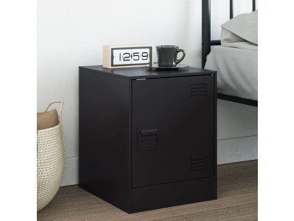 vidaXL Nočný stolík čierny 34,5x39x44 cm oceľ