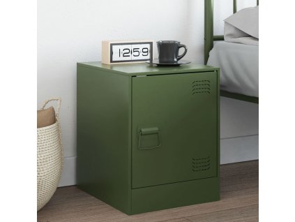 vidaXL Nočný stolík olivovozelený 34,5x39x44 cm oceľ