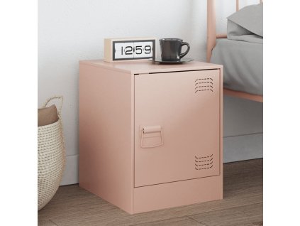 vidaXL Nočný stolík ružový 34,5x39x44 cm oceľ