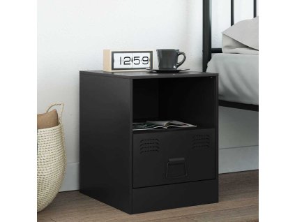 vidaXL Nočný stolík čierny 34,5x39x44 cm oceľ