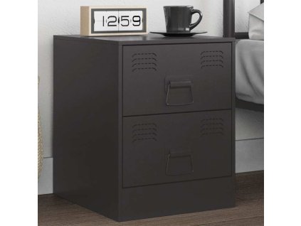 vidaXL Nočný stolík čierny 34,5x39x44 cm oceľ