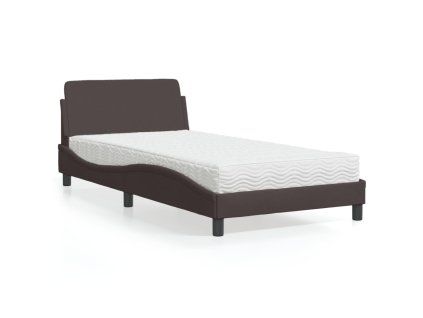 vidaXL Posteľ s matracom tmavohnedá 100x200 cm látka