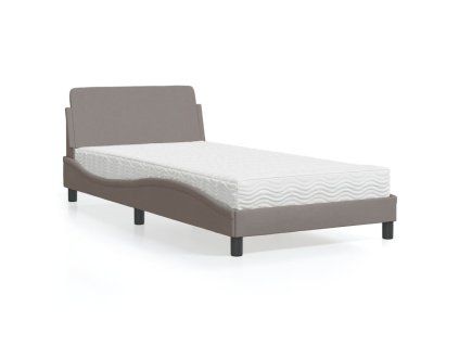 vidaXL Posteľ s matracom sivohnedá 100x200 cm látka
