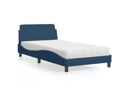 vidaXL Posteľ s matracom modrá 100x200 cm látka