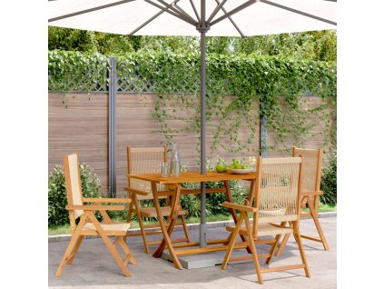 vidaXL Sklápacie záhradné stoličky 4 ks béžové masívne akáciové drevo