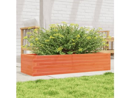 vidaXL Záhradný kvetináč voskovohnedý 110x40x23 cm masívna borovica