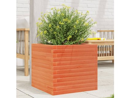 vidaXL Záhradný kvetináč voskovohnedý 50x50x45,5 cm masívna borovica