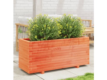 vidaXL Záhradný kvetináč voskovohnedý 110x40x49,5 cm masívna borovica