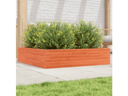 vidaXL Záhradný kvetináč voskovohnedý 100x100x23 cm masívna borovica