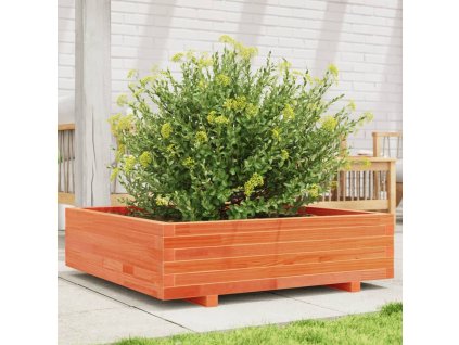 vidaXL Záhradný kvetináč voskovohnedý 90x90x26,5 cm masívna borovica