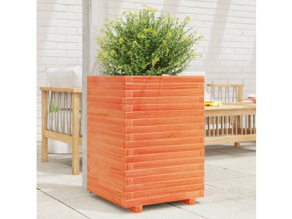 vidaXL Záhradný kvetináč voskovohnedý 50x50x72 cm masívna borovica