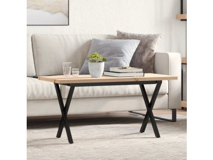 vidaXL Konferenčný stolík v tvare X 90x40x45,5 cm borovica a oceľ