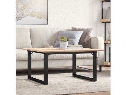 vidaXL Konferenčný stolík v tvare O 90x90x45 cm borovica a oceľ