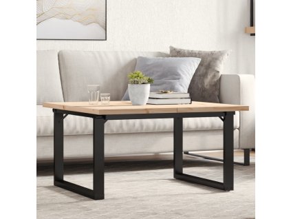 vidaXL Konferenčný stolík v tvare O 80x80x45,5 cm borovica a oceľ