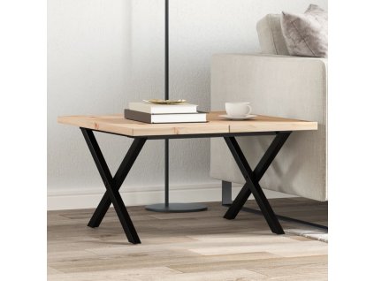 vidaXL Konferenčný stolík v tvare X 60x60x40,5 cm borovica a oceľ