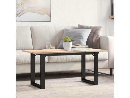 vidaXL Konferenčný stolík v tvare O 90x40x45 cm borovica a oceľ