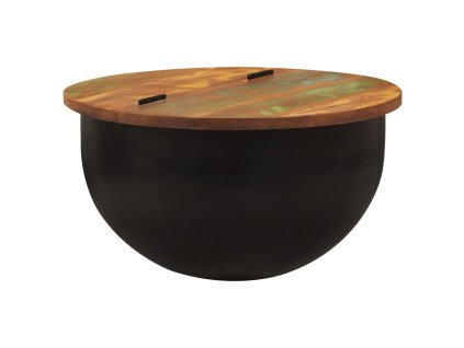 vidaXL Konferenčný stolík čierny 50x27 cm recyklovaný masív