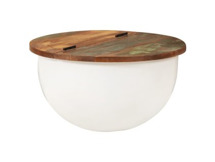 vidaXL Konferenčný stolík biely 50x27 cm recyklovaný masív