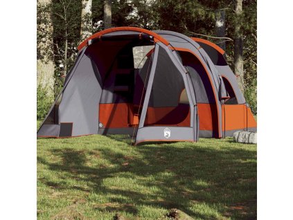vidaXL Kempingový stan tunelový 4 osoby sivý vodeodolný