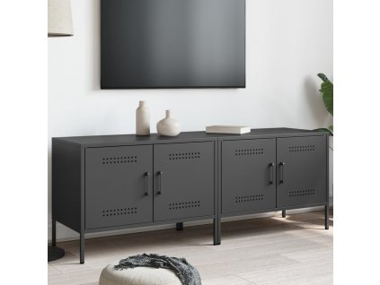 vidaXL TV skrinky 2 ks čierne 68x39x50,5 cm oceľ