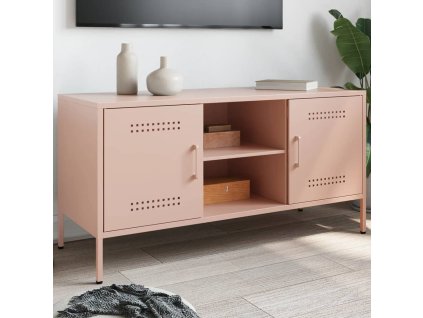 vidaXL TV skrinka ružová 100,5x39x50,5 cm oceľ