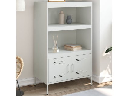 vidaXL Vysoká skrinka biela 68x39x113 cm oceľ