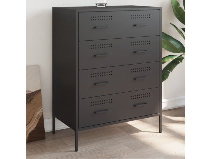 vidaXL Komoda čierna 68x39x89 cm oceľ